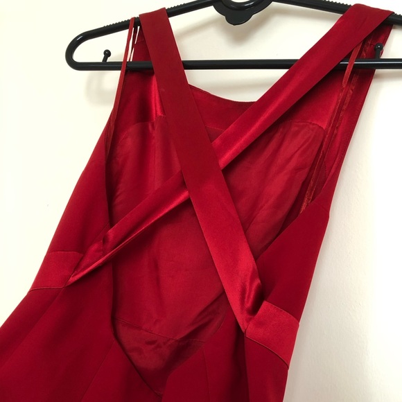 Tahari Halter Neck Open Back side Slit Gown Dress - Picture 5 of 8